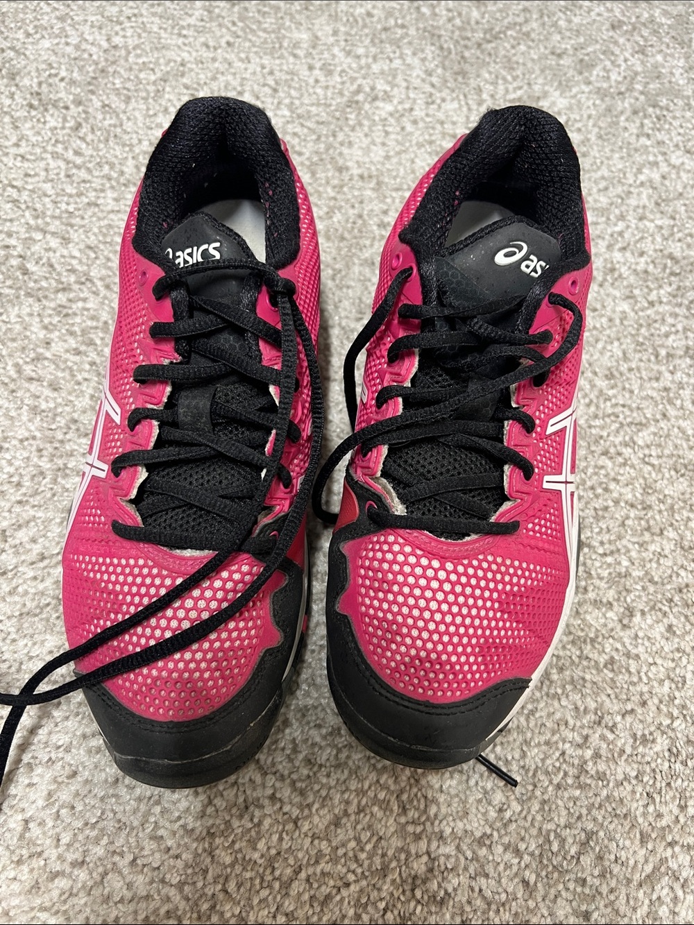 ASICS Women's Hot Pink and Black Athletic Trainers